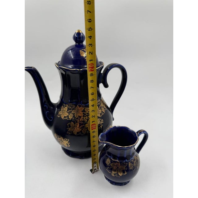 Ceramic Art Deco Cobalt Porcelain Service from Bareuther, 1940s, Set of 12 For Sale - Image 7 of 18