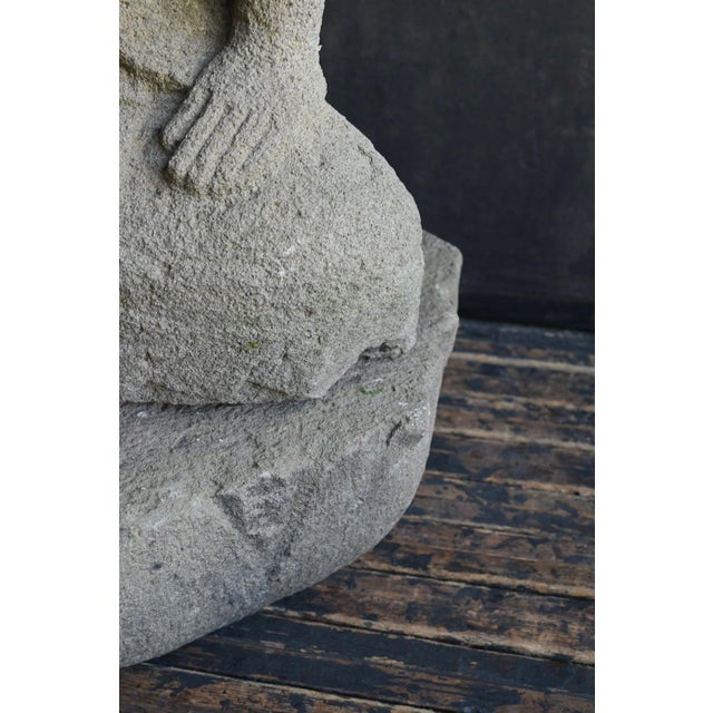 Japanese Antique Stone Buddha "Nyoirin Kannon" Edo Period / 1750-1850 For Sale - Image 14 of 18