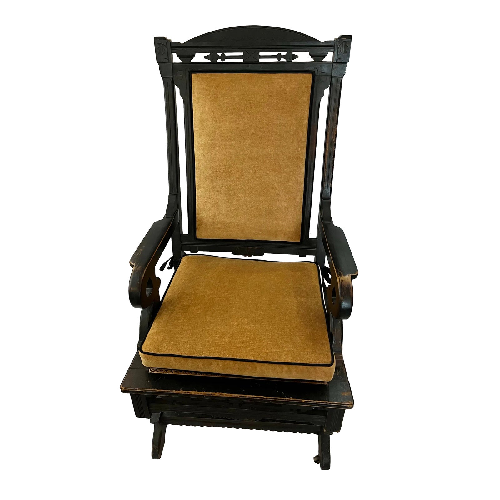 Early 20th Century Vintage Eastlake Design Ebonized Rocking Chair With ...