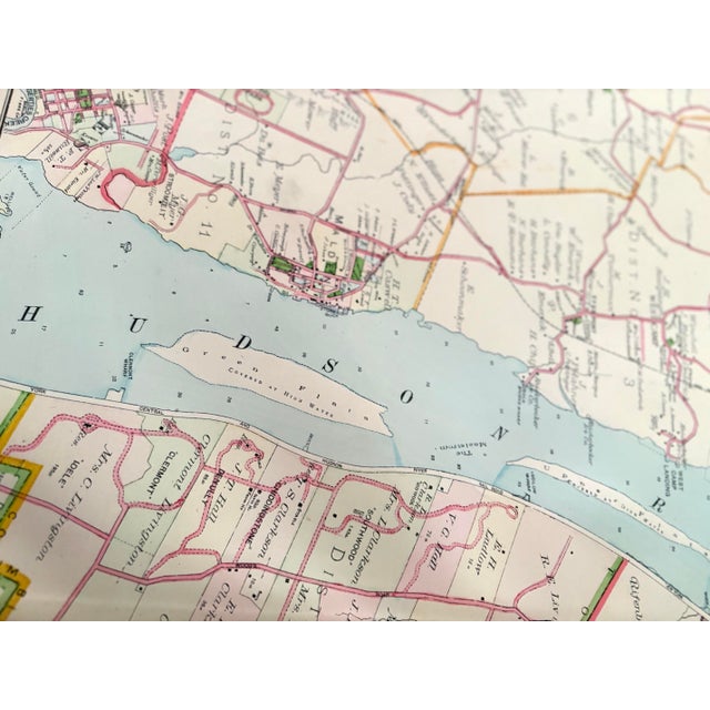 Antique cartography map of Section 25 of Greene, Ulster, Columbia, and Dutchess Counties, New York. Hand colored index map...