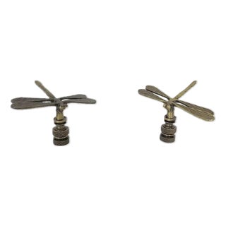 Pair of Dragonfly Lamp Finials For Sale