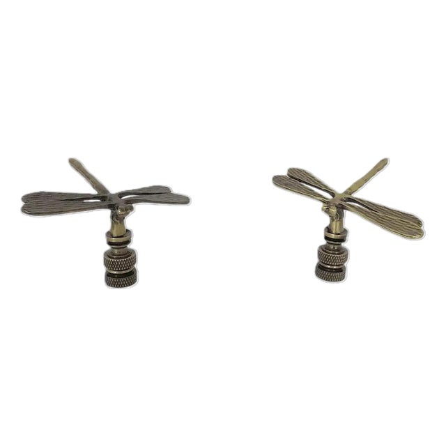 Pair of Dragonfly Lamp Finials For Sale