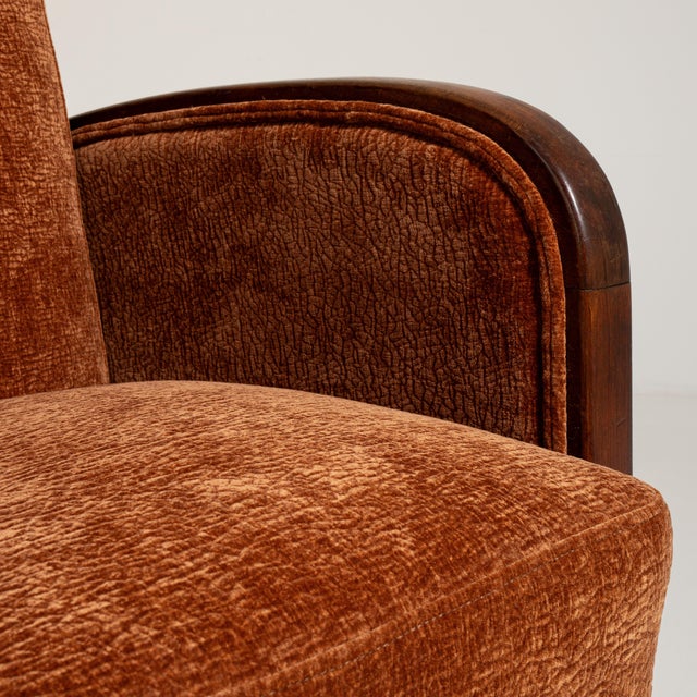 Art Deco Lounge Armchair With Ottoman France 1930s For Sale - Image 16 of 17
