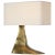 Anne-Marie Barton by Visual Comfort Signature Terra-Forma 23" Left Table Lamp in Museum Brass with Bouclé Shade For Sale