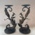 Art Deco Vintage Hand Wrought Metal Candlestick Holders Set of 2 For Sale - Image 3 of 13