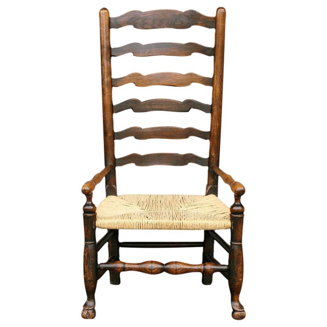 British country chair from ash wood. This Georgian Period chair's design is unusual and is attributed to an anonymous...