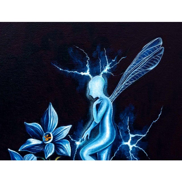 Miranda Byk (American, b. 1994), Fairy Lightning, Oil on Canvas, 2023, signed and dated verso, unframed. 14.25" H x 11.25"...