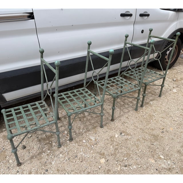 Metal Late 20th Century Set of 4 Mario Papperzini for Salterini Style Garden Chairs For Sale - Image 7 of 16