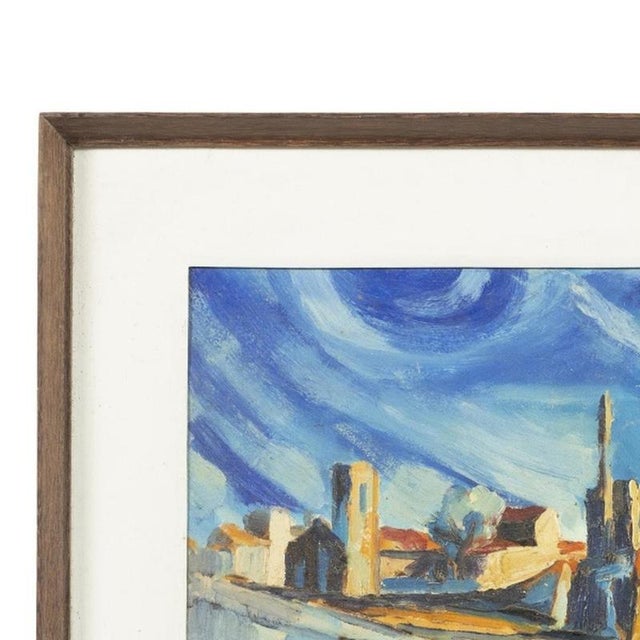 Painting - Jerônimo Fernandes da Silva. "Arcos de Valdevez". Oil on platex. Signed and dated 1977. Dimensions: 48 cm x 56 cm.