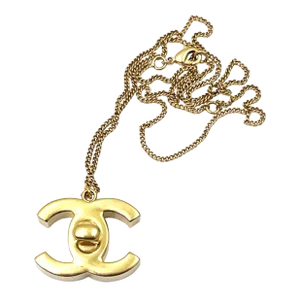 Chanel Gold CC Turnlock Large Pendant Necklace