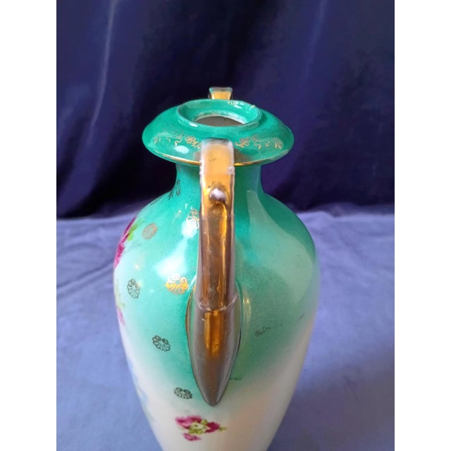Antique Victorian Victoria Carlsbad Austria Portrait Vase, Victorian Art Nouveau Hand Painted Porcelain Urn, G M Asmann the Secret For Sale - Image 10 of 13