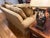 2010s Ej Victor Ultra-Premium Classic Sofa With Silk Damask Gold Upholstery in Like-New Condition For Sale - Image 5 of 6