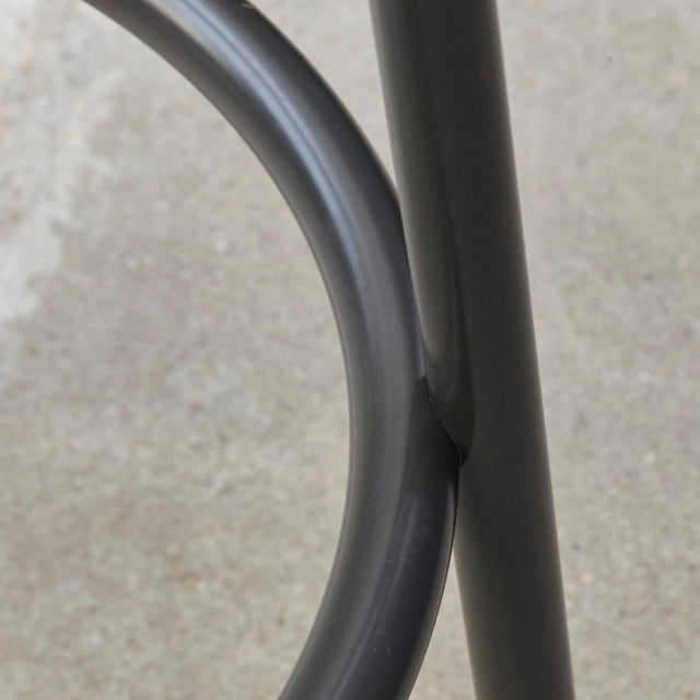 Leather and Lacquered Metal Grasso Stool in Brown by Stephen Burks For Sale - Image 13 of 14