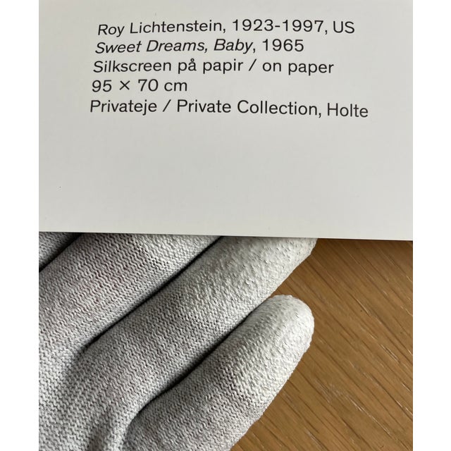 2010s Roy Lichtenstein (1923-1997) Iconic Exhibit Poster Sweet Dreams, Baby (1965), Original Roy Lichtenstein Museum Poster, Printed in Denmark For Sale - Image 5 of 11