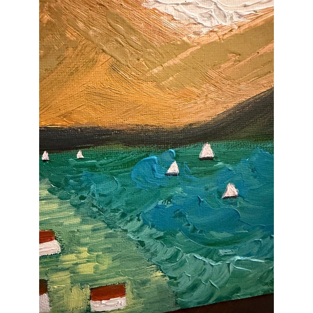 2025 Original Impasto Mountain and Lakeside Landscape Painting Signed L. Romo For Sale In San Diego - Image 6 of 8