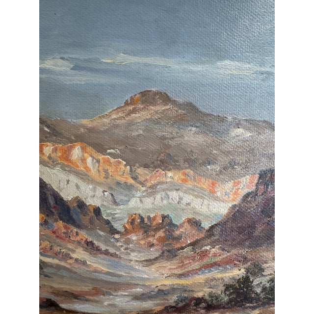This listing is for a landscape painting by Harry Metzger (1899-1978). This desert landscape painting dates to the 1930s...