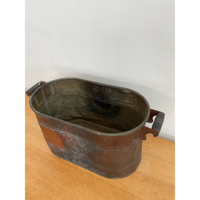Early 21st Century Antique Copper Boiler Tub For Sale - Image 5 of 12