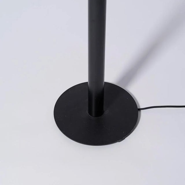 1980s Postmodern Design Black Floor Lamp With White Pyramid Top For Sale - Image 5 of 6