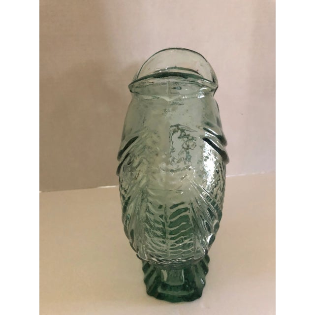 Mid-Century’s Carp Fish Open Mouth Pressed Clear Green Glass Vase For Sale In Denver - Image 6 of 12