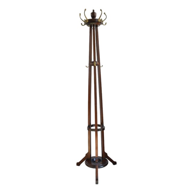 Antique English Arts and Crafts Hall Coat Stand, 1890 For Sale