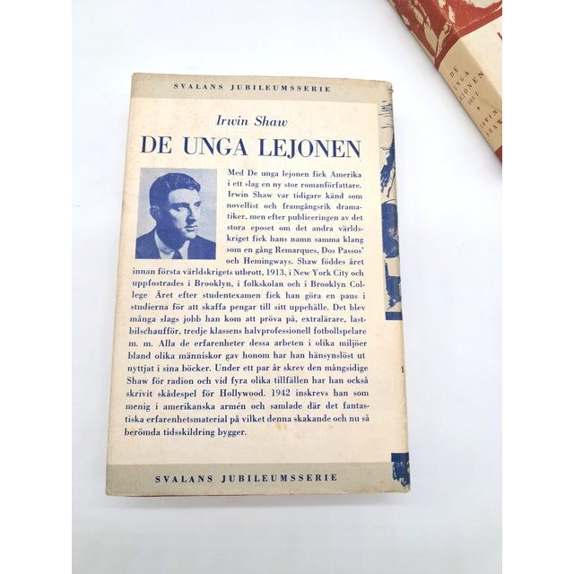 Paper 3 Vintage Swedish Hardcover Books 1950s, Svalans Jubileumsserien, Irwin Shaw the Young Lions & Harry Martinson, Bonniers Förlag For Sale - Image 7 of 12