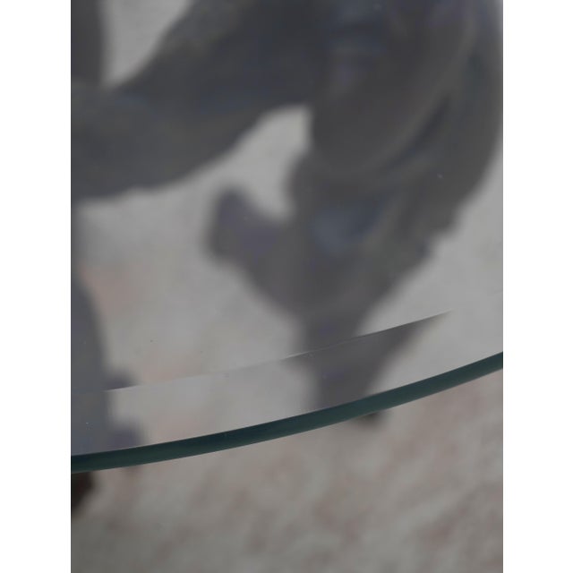 Beveled Glass Top Bronze Finish Cherub Base Cocktail Table For Sale - Image 10 of 12