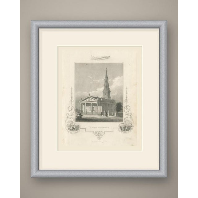 This is an original antique steel engraving, uncolored, lettered below the view "st. Pauls, broadway, n.y." (the t of st....