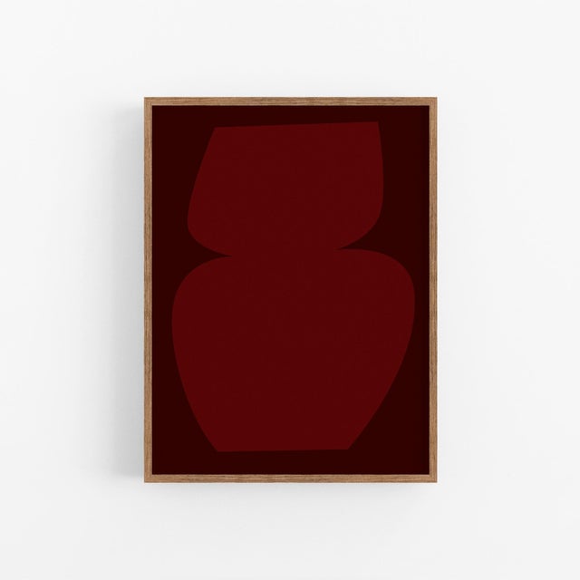 Contemporary Abstract Burgundy Giclee Print For Sale - Image 3 of 4