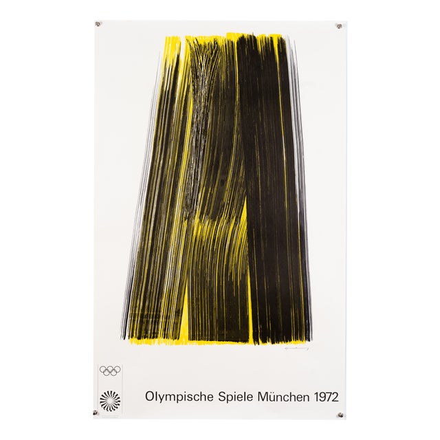 Munich Olympics Lithograph Poster by Hans Hartung, 1972 For Sale