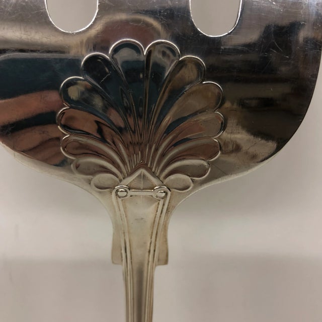 Metal Vintage Silver Plate Sheffield Serving Fork For Sale - Image 7 of 11