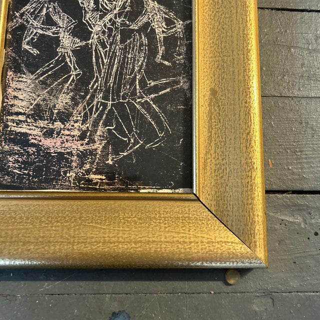 Abstract 1970’s Original Abstract Dancing Figures Etching For Sale - Image 3 of 4