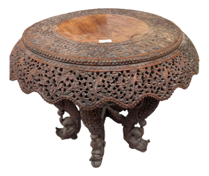 Indian Carved Hardwood Revolving Table