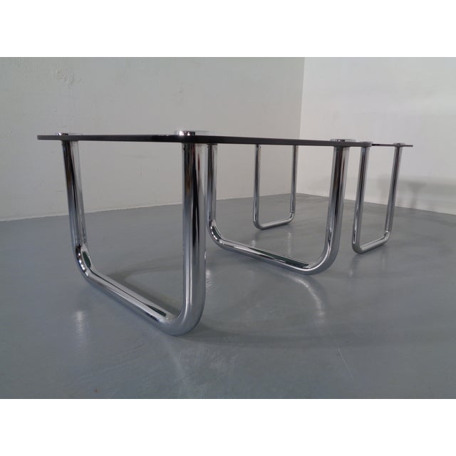 Italian Chrome & Smoked Glass Side Table, 1970s For Sale - Image 13 of 18