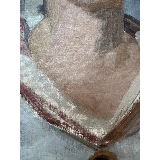 1970s Albert Chavaz, Portrait de jeune femme, 1977, Oil on Cardboard, Framed For Sale - Image 5 of 11