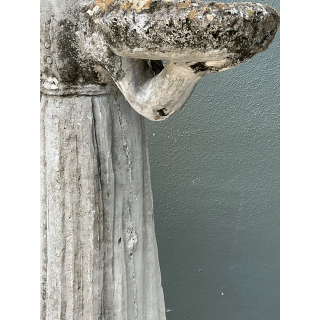 Vintage Stone Garden Figure With Bowls For Sale - Image 11 of 12