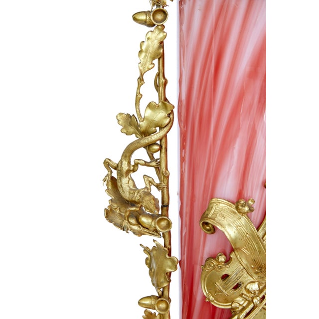Glass French Art Glass Vase with Ormolu Mounts, 1930s For Sale - Image 7 of 11