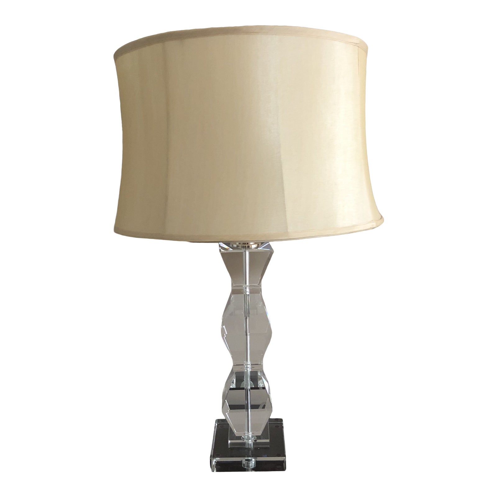 Ethan Allen Geometric Crystal Table Lamps With Shade Chairish
