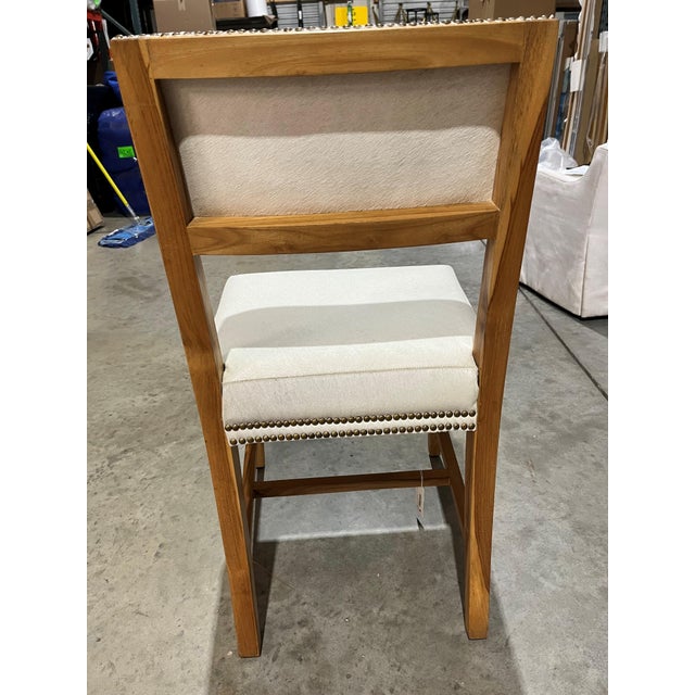 American Attributed Made Goods Hide and Teak Side Chair For Sale - Image 3 of 6