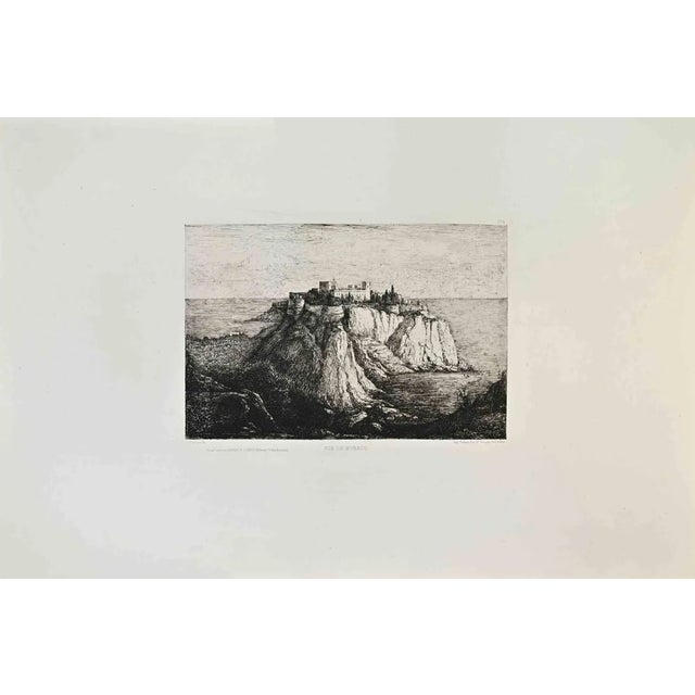 Paul Borol, Vue de Monaco, Etching, 1870s For Sale