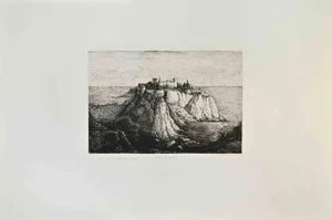 Paul Borol, Vue de Monaco, Etching, 1870s