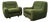 Designer Armchairs in Green Bouclé with Round Legs, 80x87x90 Cm, 2000s, Set of 2 For Sale