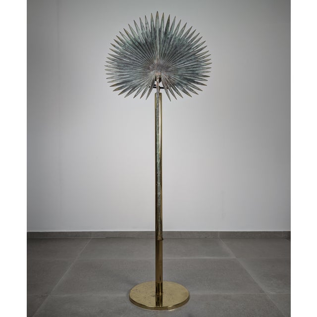 Fan Palm Bronze and Brass Floor Lamp from Valenti, 1970s For Sale - Image 12 of 17