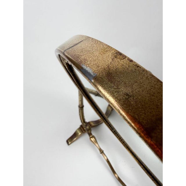 Mid-Century Italian Neoclassical Oval Cast Brass Vanity Mirror, 1950s For Sale - Image 17 of 18