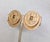 Napier Vintage Signed Napier Doris Day Goldtone Two Stacked Asian Coins Clip Earrings- 2 Pieces For Sale - Image 4 of 6