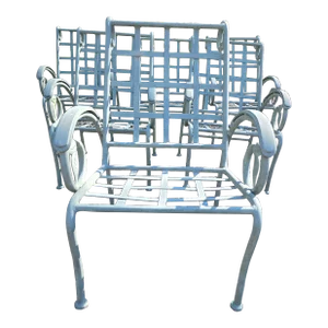 Mid 20th Century Maurizio Tempestini Style Wrought Iron Patio Chairs - Set of 6