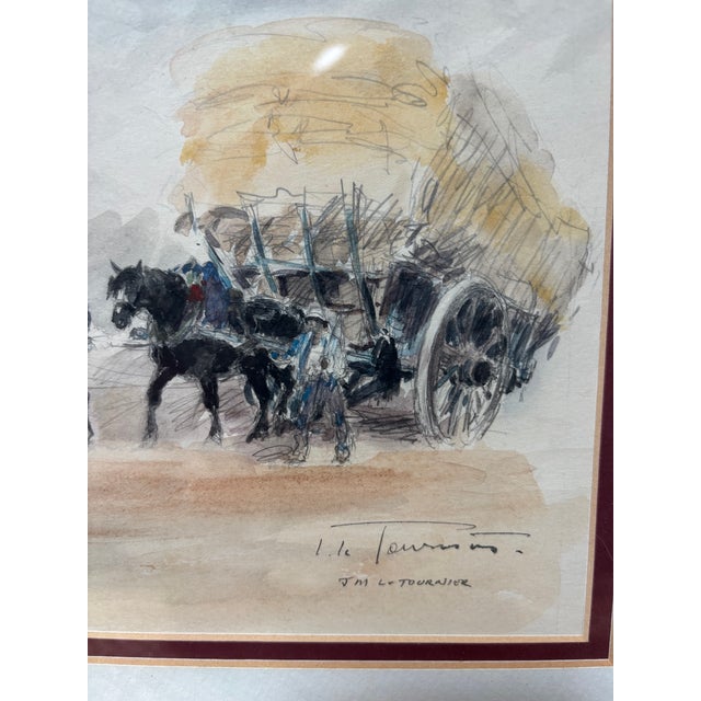 Watercolor Signed by Joseph-Marie Le Tournier For Sale - Image 4 of 5