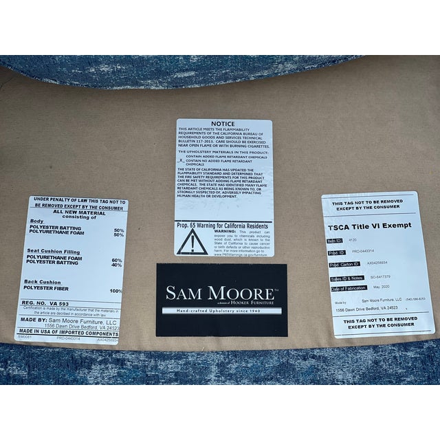 Pair Sam Moore Hooker Furniture Swivel Chairs & Ottomans For Sale - Image 18 of 18