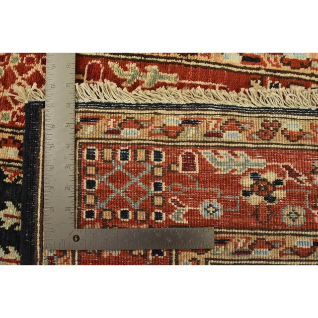 Tabriz Ziegler Runner 4′ X 8’6” Blue Wool Traditional Hand-Knotted Oriental Rug For Sale - Image 12 of 12