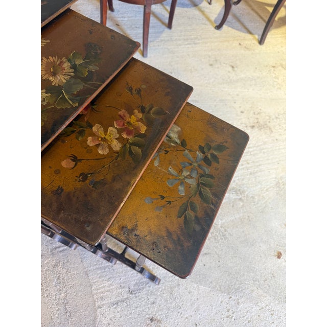 Wood Nesting Tables in Painted Wood, Set of 4 For Sale - Image 7 of 8