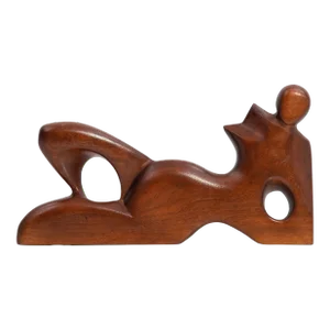 Walnut Sculpture Homage to Henry Moore Reclining Figure Tabletop Grande Odalisque